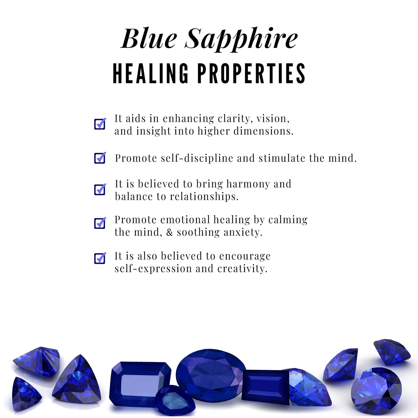 Natural Blue Sapphire Eternity Stackable Ring for Women