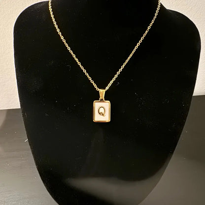 Stainless Steel Initial Pendant Necklace