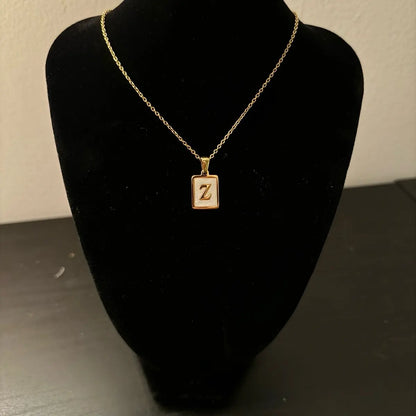 Stainless Steel Initial Pendant Necklace