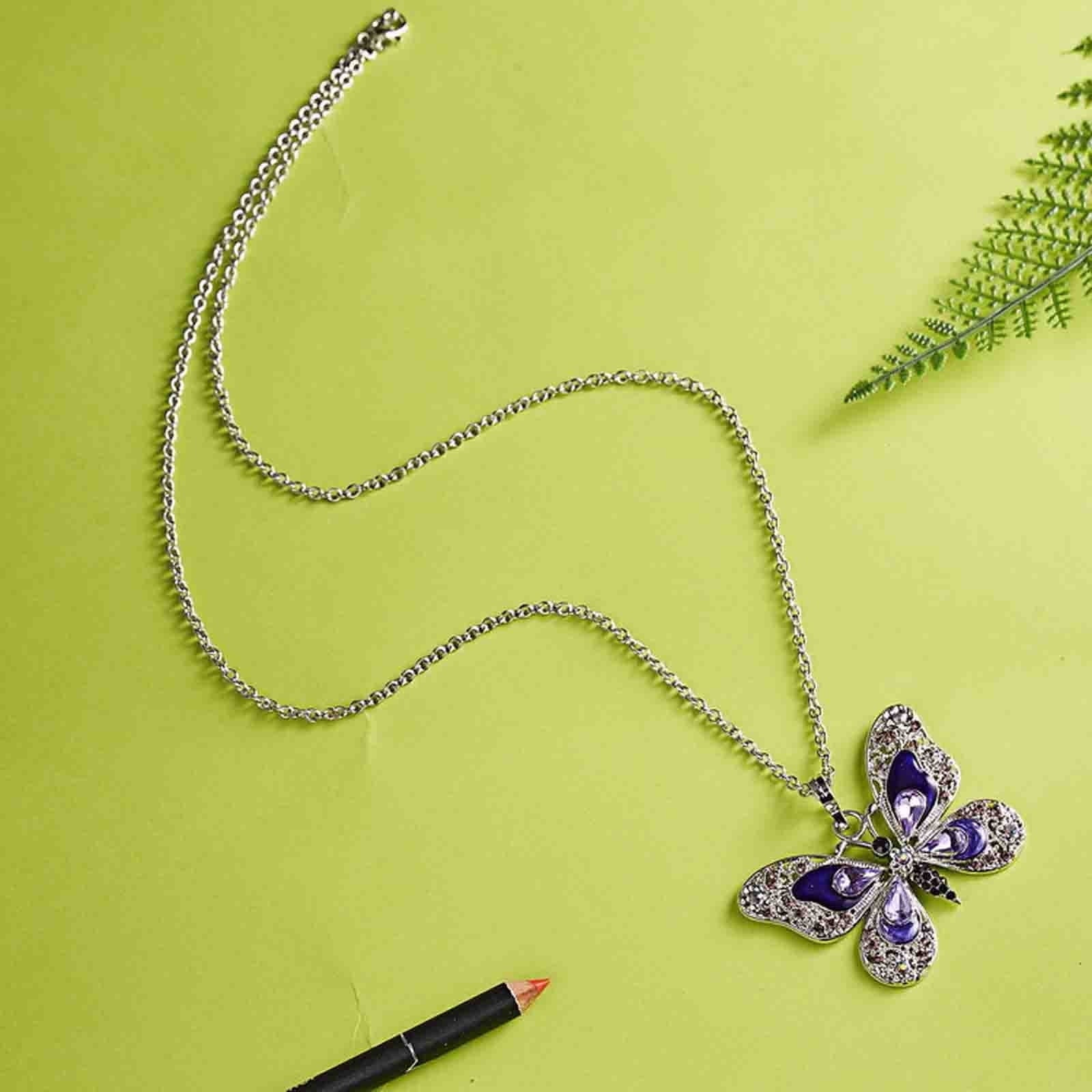 Vikakiooze Mothers Day Gifts, Butterfly Necklace, Opal Jewelry Pendant Necklaces for Women, Silver Necklaces Gift for Women,Gift for Birthday Valentine'S Day