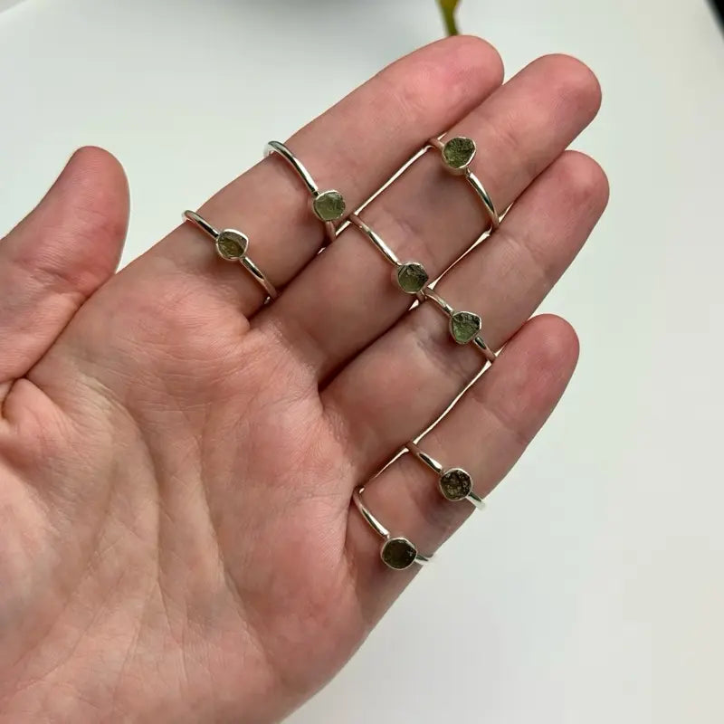 Moldavite Rings