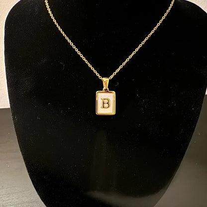 Stainless Steel Initial Pendant Necklace