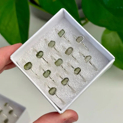 Moldavite Rings