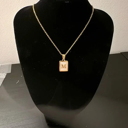 Stainless Steel Initial Pendant Necklace