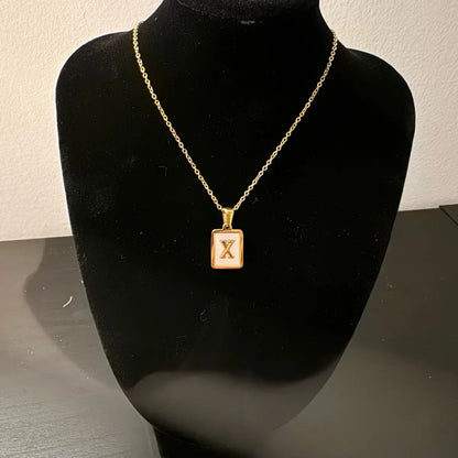 Stainless Steel Initial Pendant Necklace