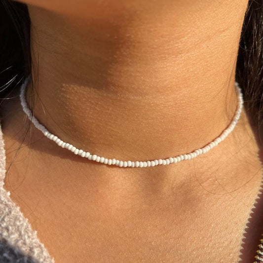 White Seed Bead Necklace