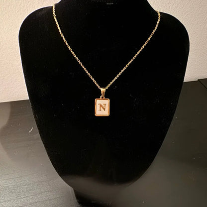 Stainless Steel Initial Pendant Necklace