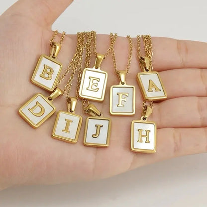 Stainless Steel Initial Pendant Necklace