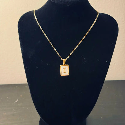 Stainless Steel Initial Pendant Necklace