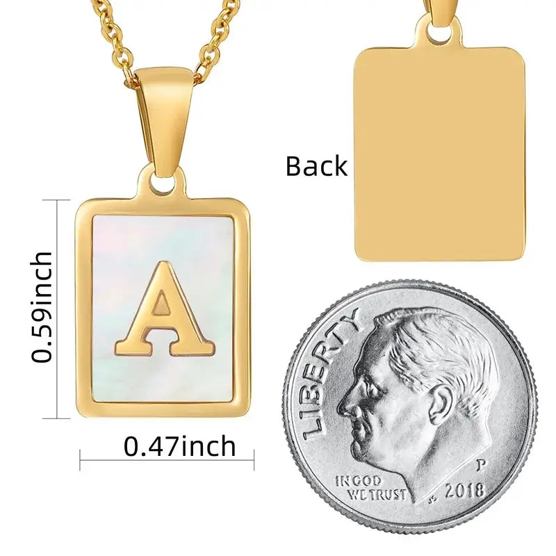 Stainless Steel Initial Pendant Necklace