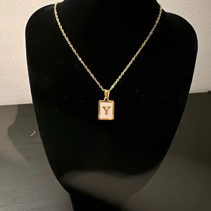 Stainless Steel Initial Pendant Necklace