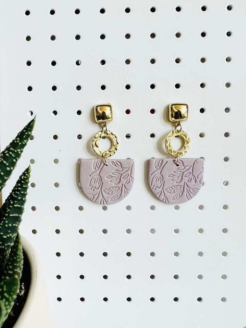 Lilac Statement Modern Earrings