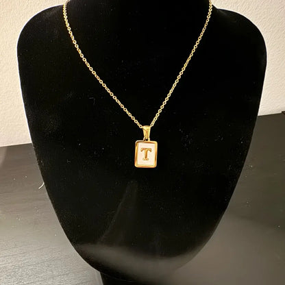 Stainless Steel Initial Pendant Necklace