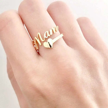 Customized Name Men Women Ring Personalized Love Heart Fashion Stainless Steel Rings Jewelry Valentine's Day Gifts