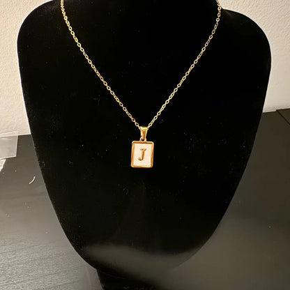 Stainless Steel Initial Pendant Necklace