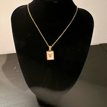 Stainless Steel Initial Pendant Necklace