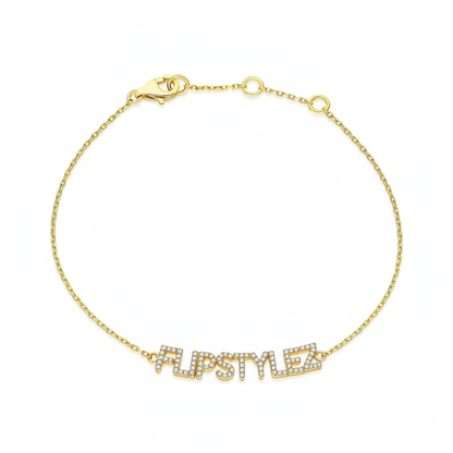 Gold Personalized 925 Sterling Silver Full Pave Diamond Year Bracelet | Custom DIY Number Digital Date Charm Bracelet for Women, Jewelry Gift for Her