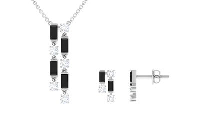 Real Black Onyx Diamond Designer Jewelry Set for Women