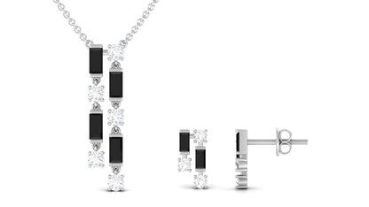 Real Black Onyx Diamond Designer Jewelry Set for Women