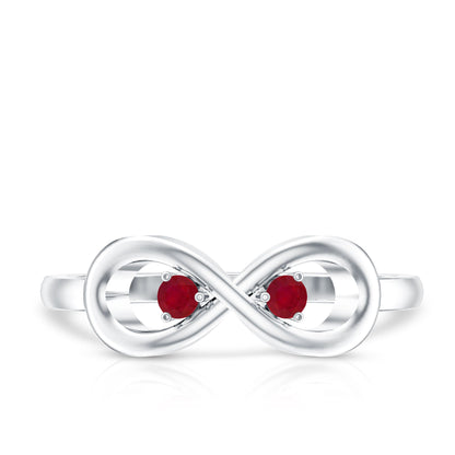 Natural Ruby Infinity Promise Ring for Women