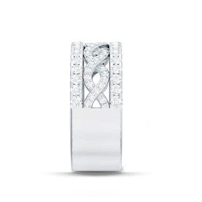 Certified Moissanite Infinity Wedding Band for Women