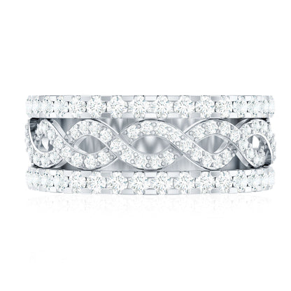 Certified Moissanite Infinity Wedding Band for Women
