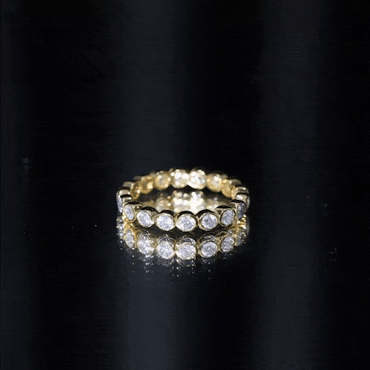 Certified Bezel Set Moissanite Full Eternity Band Ring For Women