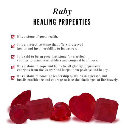Genuine Princess Cut Ruby Eternity Wedding Ring for Women