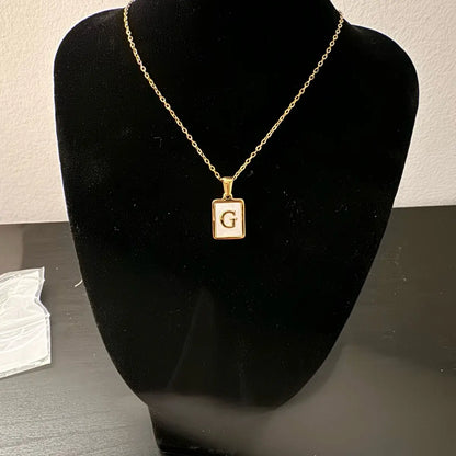Stainless Steel Initial Pendant Necklace