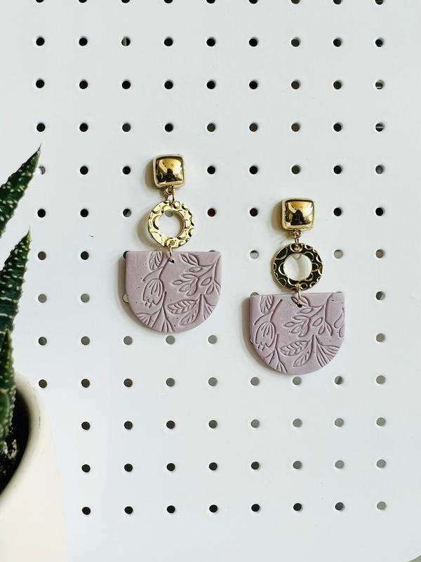 Lilac Statement Modern Earrings