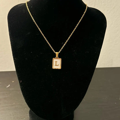 Stainless Steel Initial Pendant Necklace