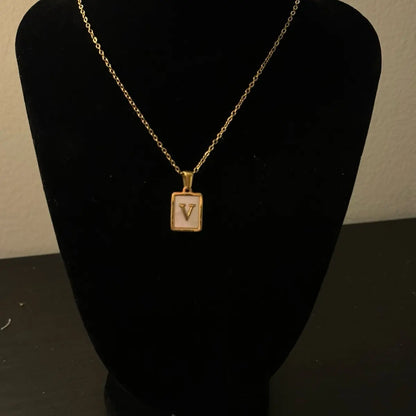 Stainless Steel Initial Pendant Necklace