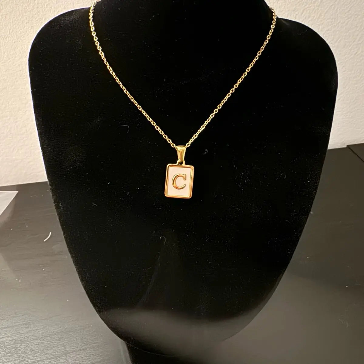 Stainless Steel Initial Pendant Necklace