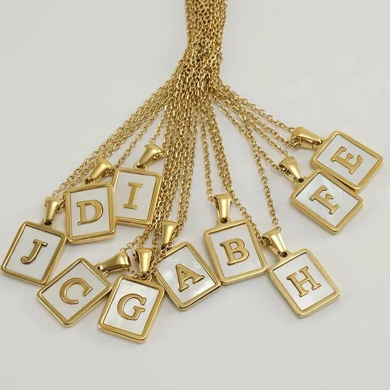 Stainless Steel Initial Pendant Necklace