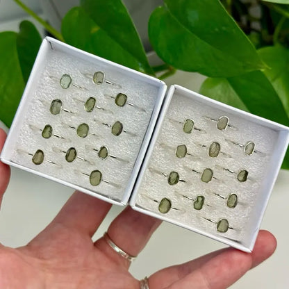 Moldavite Rings