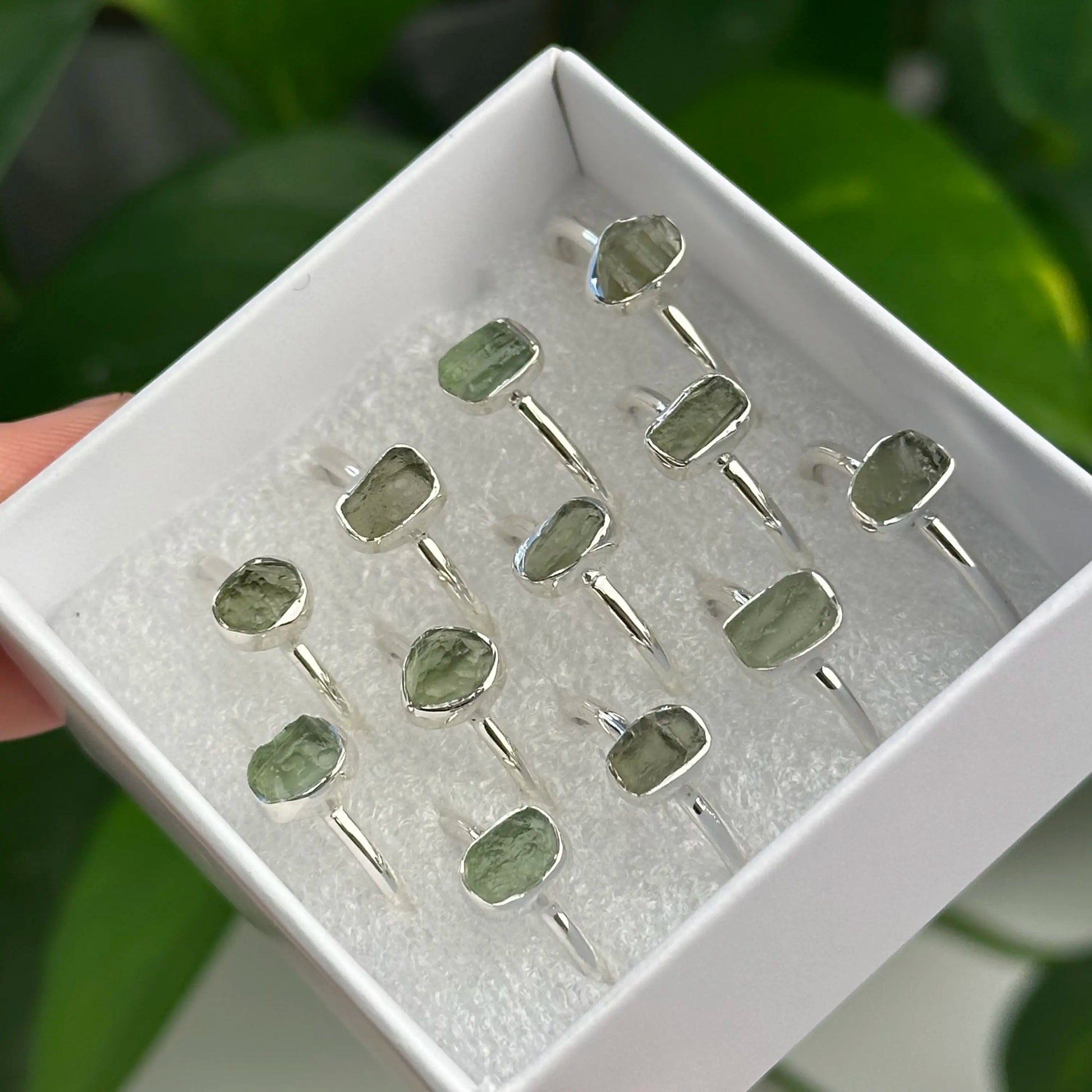 Moldavite Rings