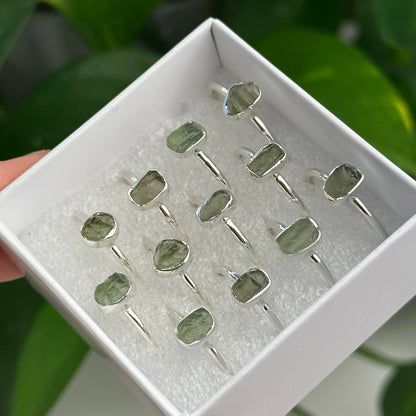 Moldavite Rings