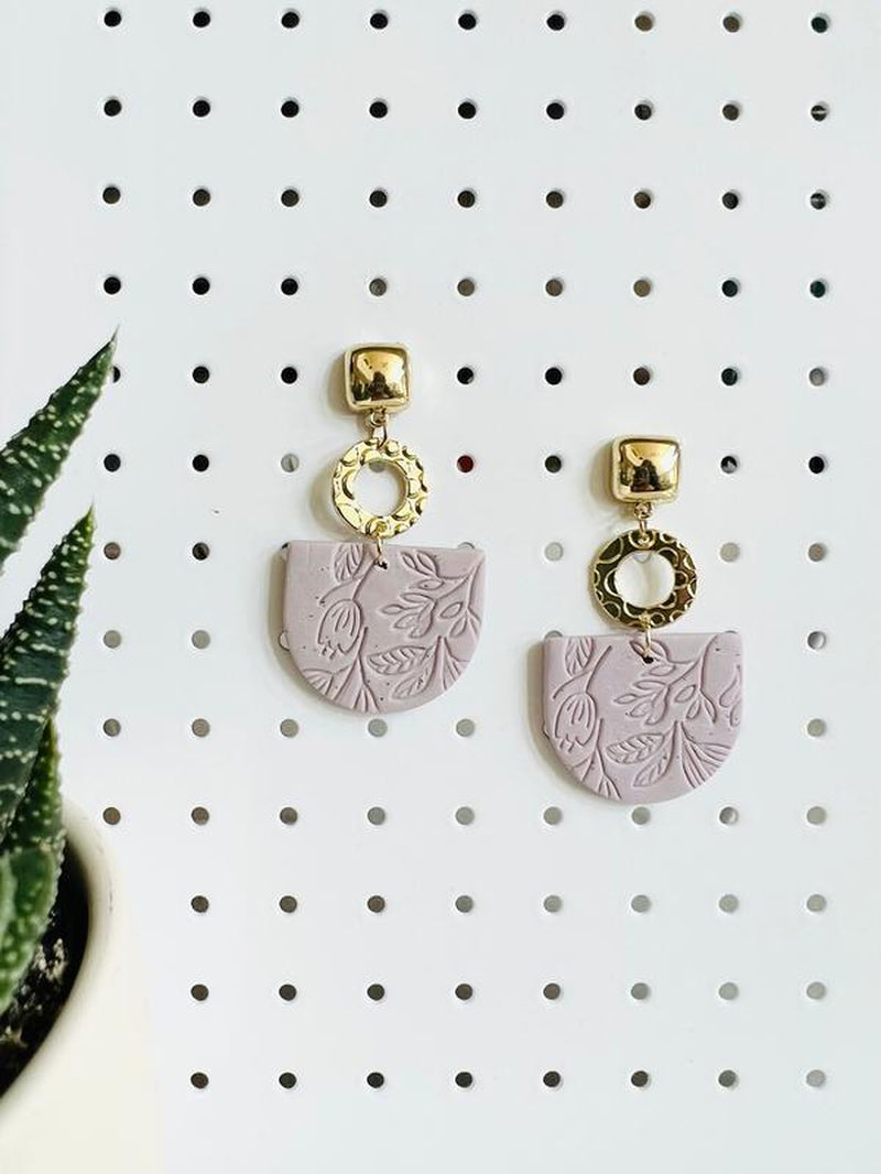 Lilac Statement Modern Earrings
