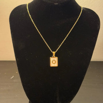 Stainless Steel Initial Pendant Necklace