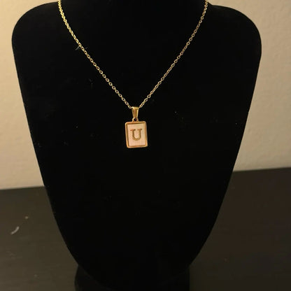 Stainless Steel Initial Pendant Necklace
