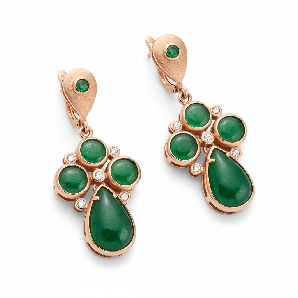 Green Stone Dangle Earrings
